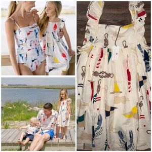 Pink Chicken Nautical Knot /sailboat Print Dress size 7